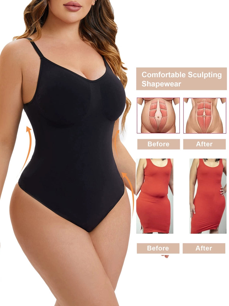 Low Back Bodysuit for Women Tummy Control Shapewear